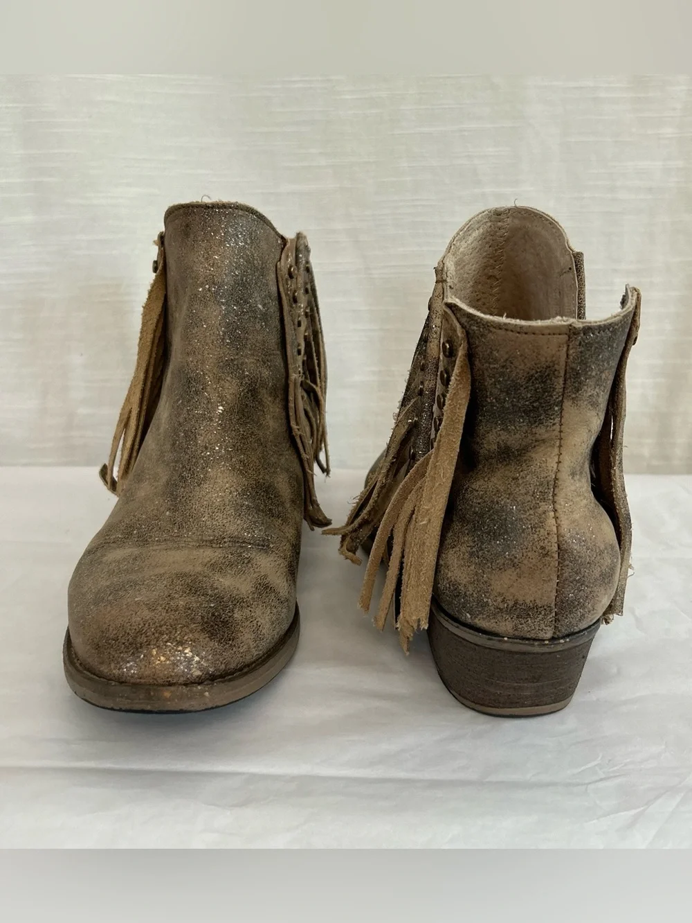 Circle G Corral Trading Western Boho Festival Women’s Fringe Leather Ankle Boots